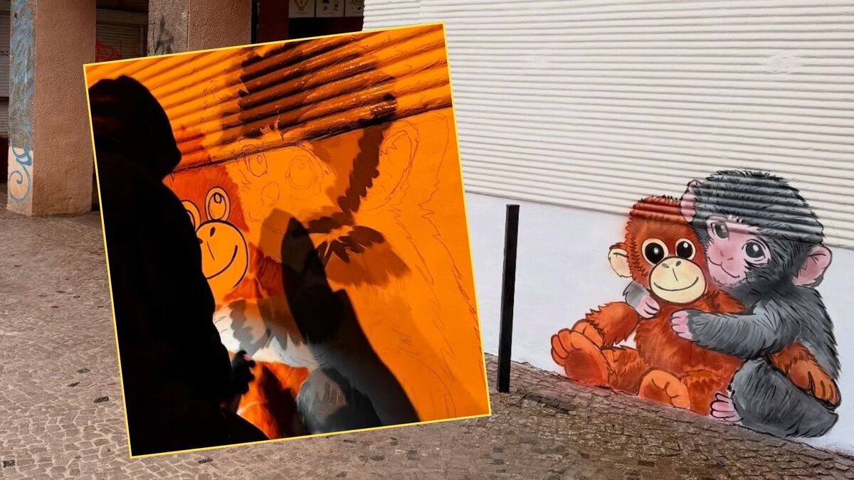 Vandalized zoo backs 'Polish Banksy' after police catch artist red